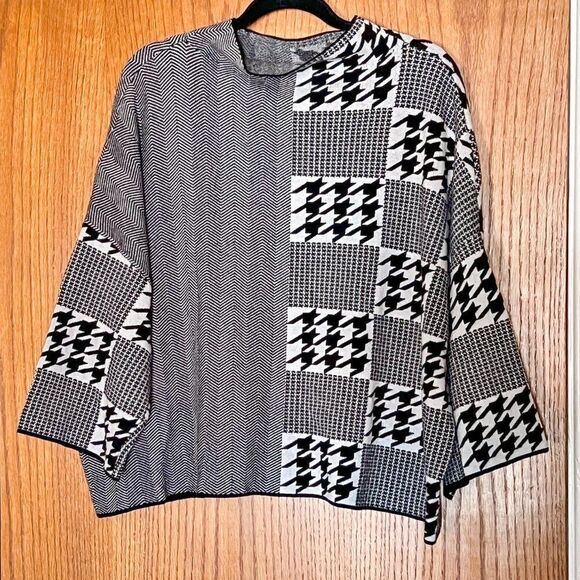 GABBY ISABELLA AMELIA HOUNDSTOOTH SWEATER, Size XL - Picture 6 of 7